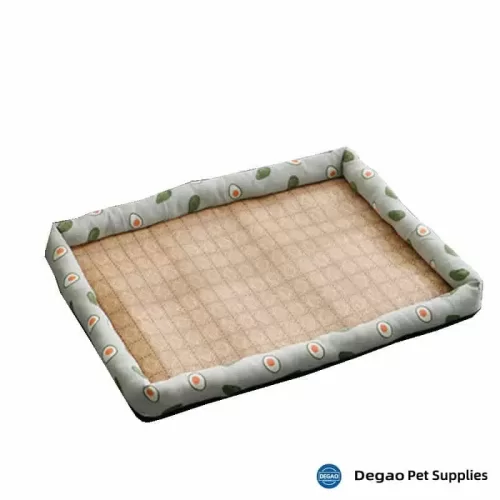 Item No.: DGM2263A2 Item Name: Avocado Green Pet Mat Material: Rattan, Linen, Oxford, PP Cotton Item Size: Medium ---540mm*440mm Remark: 1) Small : 430*320mm   4 pounds     Medium: 540*440mm   10 pounds     Large: 660*510mm   20 pounds     X-Large: 830*610   40 pounds 2) Customization accept.