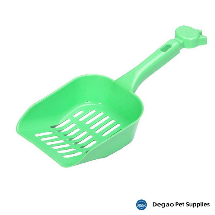 Item No.: DGP226D214 Item Name: Green Cat Litter Shovel Material: Plastic Item Size: 200*85mm Remark: 1) Customization accept.