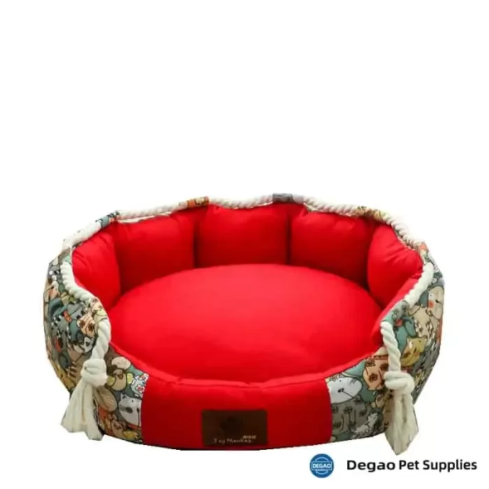 Item No.: DGP226H615 Item Name: Red Pet Bed Material: PP Cotton Item Size: M: 450*450*160mm Remark: 1) M: 450*450*160mm      L: 500*550*200mm   XL: 650*650*200mm 2) Customization accept.