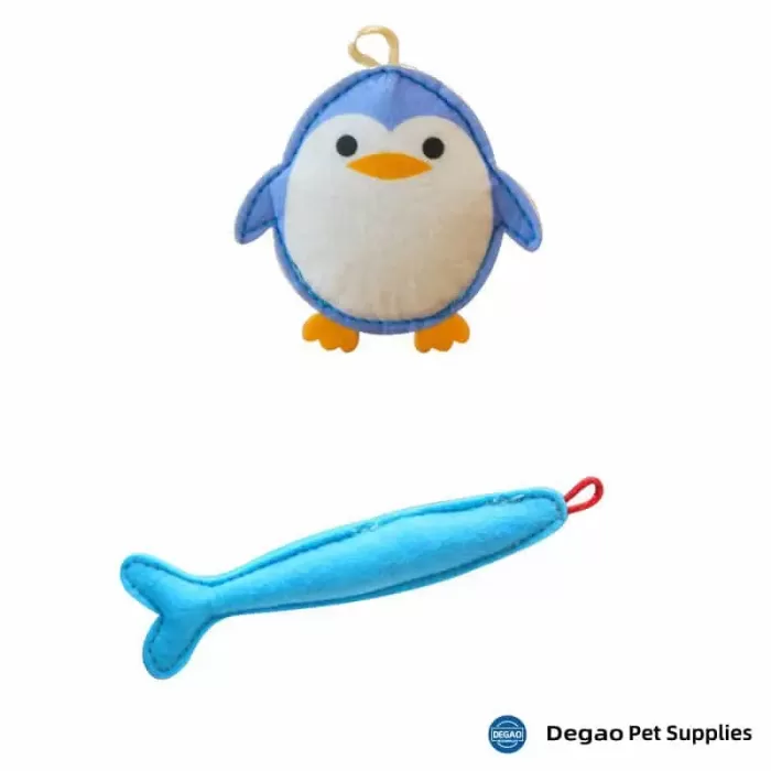 Item No.: DGP226E312 Item Name: Fish Penguin Cat Toys Material: Felt, PP Cotton, Catnip Item Size: 120*80*15mm Remark: 1) Customization accept.