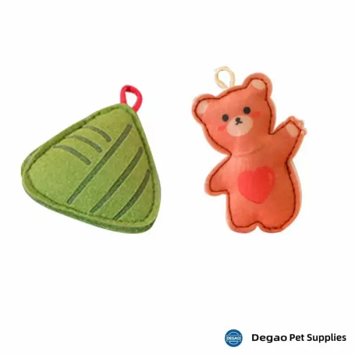 Item No.: DGP226E313 Item Name: Zongzi Bear Cat Toys Material: Felt, PP Cotton, Catnip Item Size: 120*80*15mm Remark: 1) Customization accept.