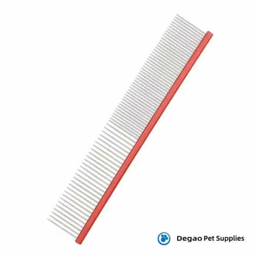 Item No.: DGP229A412 Item Name: Red Pet Grooming Comb Material: Stainless steel Item Size: Long 190mm Remark: 1) Customization accept.