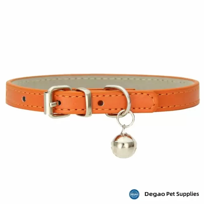 Item No.: DGP226G318 Item Name: Orange Leather Pet Collar Material: PU Leather, Metal Buckle Item Size: 15*300mm Remark: 1) Customization accept.