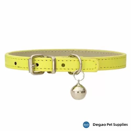 Item No.: DGP226G319 Item Name: Yellow Leather Pet Collar Material: PU Leather, Metal Buckle Item Size: 15*300mm Remark: 1) Customization accept.